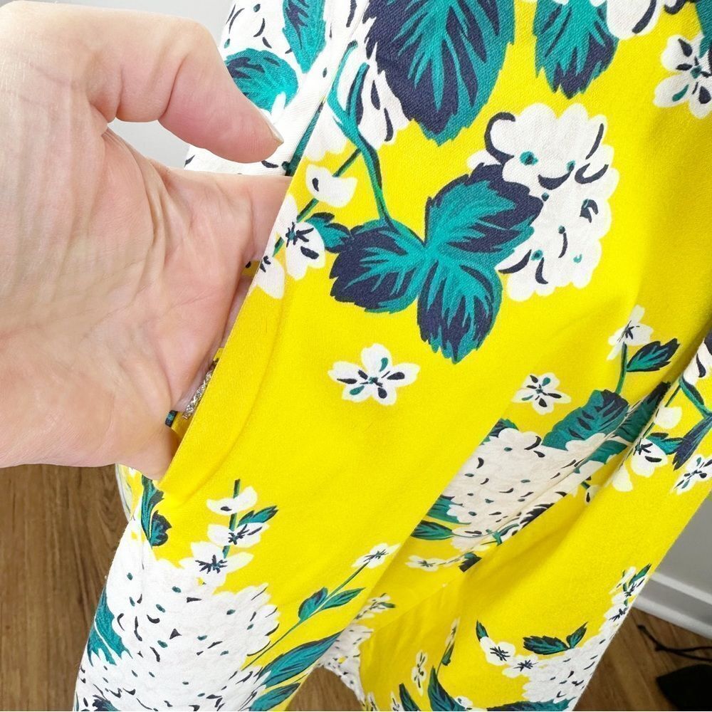 Draper James Lemon‎ Yellow Hydrangea Row Payton Cotton Sun Dress Size 10 - Picture 10 of 16